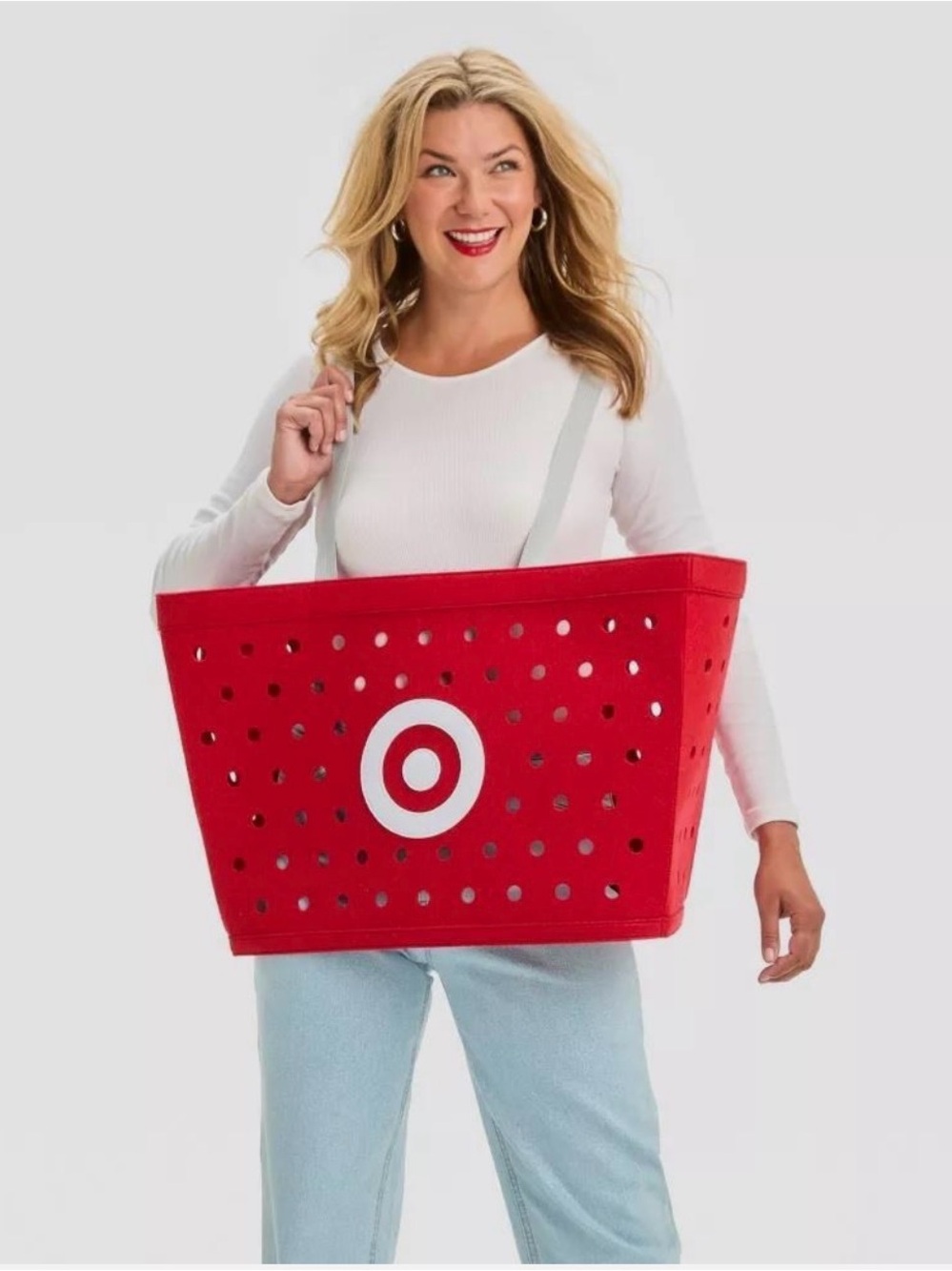 Target Red Perforated Tote with Bullseye Logo